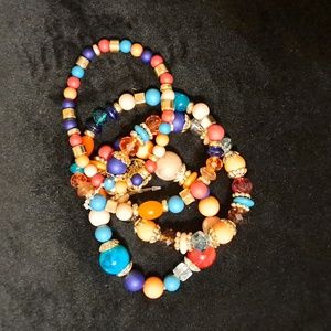 NWT colorful , stackable, beaded charm bracelets